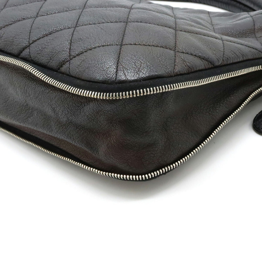CHANEL Matelasse Coco Mark Shoulder Bag Leather Black