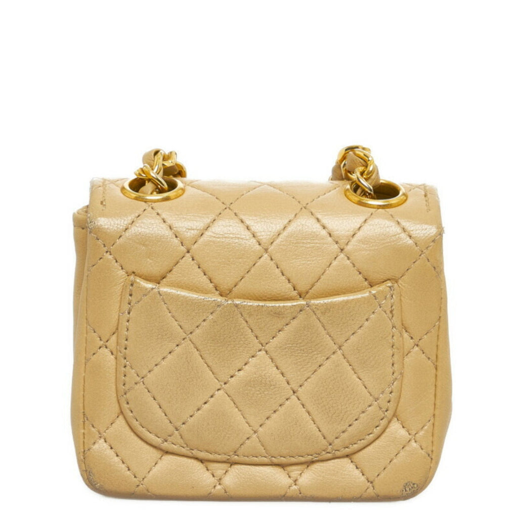 CHANEL matelasse chain shoulder bag handbag waist pouch beige leather ladies