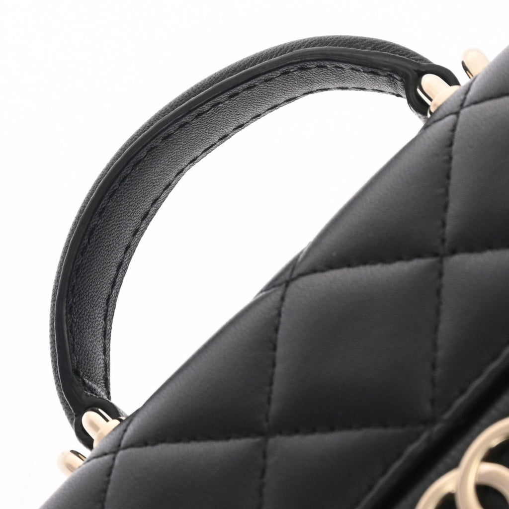 CHANEL matelasse chain shoulder black ladies lambskin bag