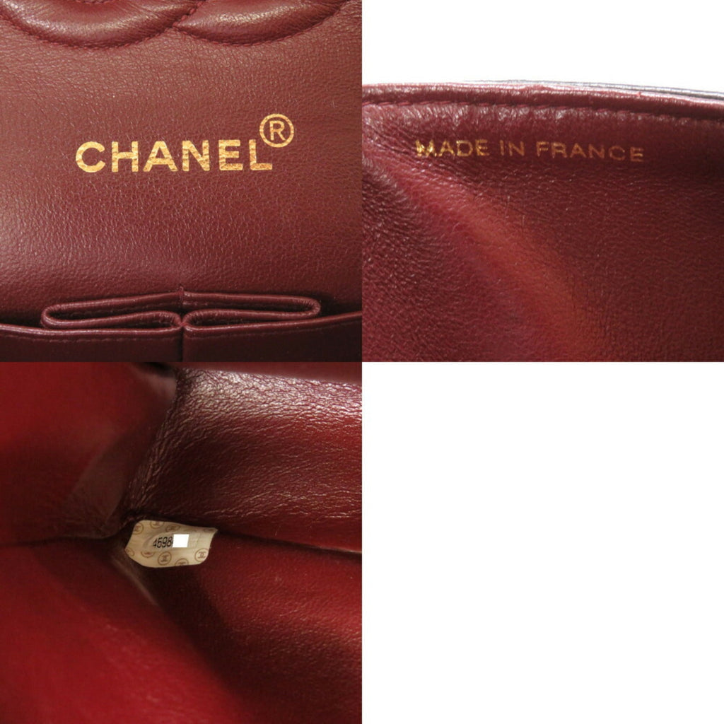 CHANEL Matelasse Lambskin Black Double Flap No.4 Gold Chain Shoulder Bag