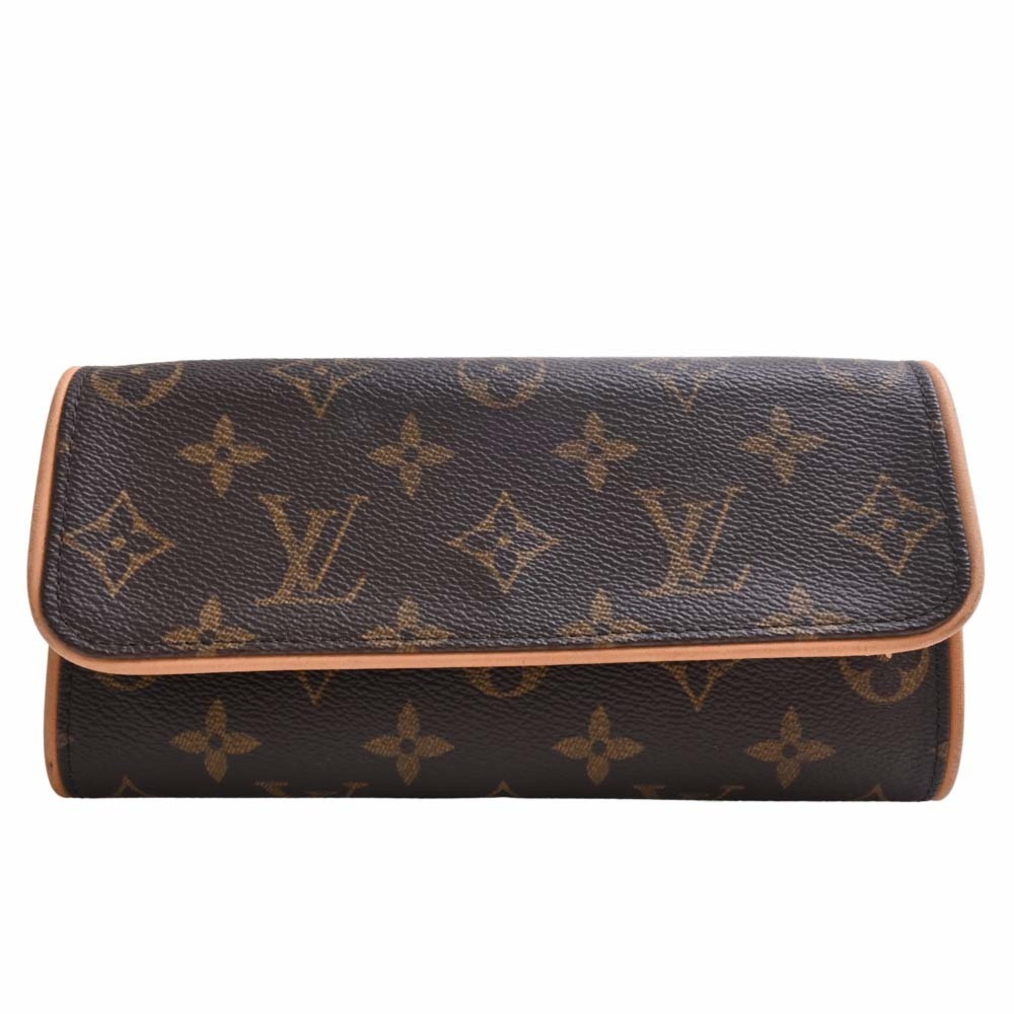 LOUIS VUITTON Monogram Pochette Twin PM Shoulder Bag M51854 Brown Women's
