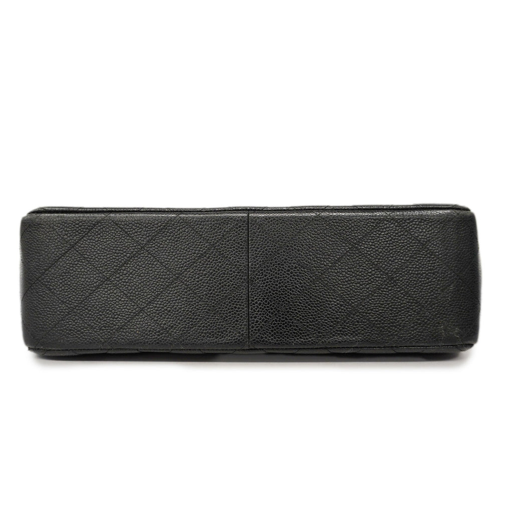 CHANEL  Matelasse W Flap W Chain Women's Caviar Leather Shoulder Bag Black