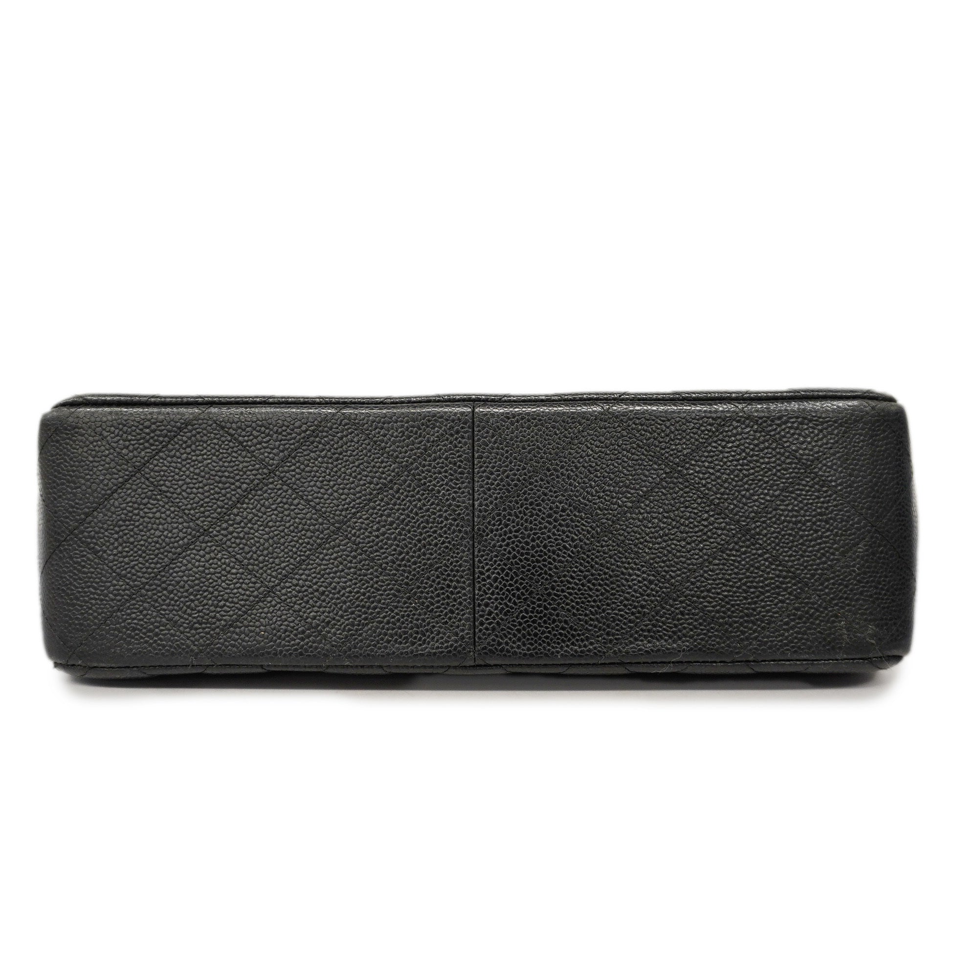 CHANEL  Matelasse W Flap W Chain Women's Caviar Leather Shoulder Bag Black
