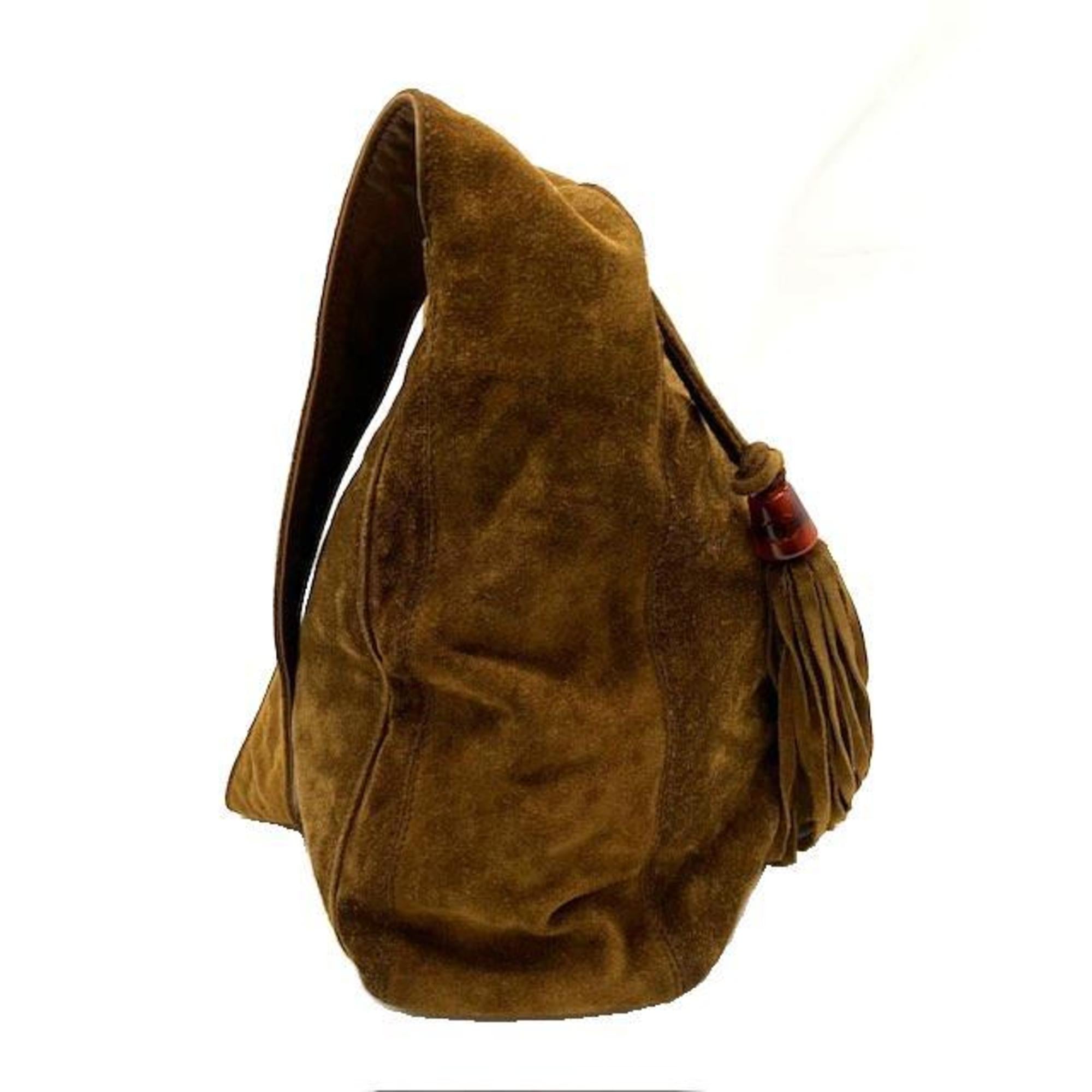 CHANEL Shoulder bag suede brown one shoulder here mark