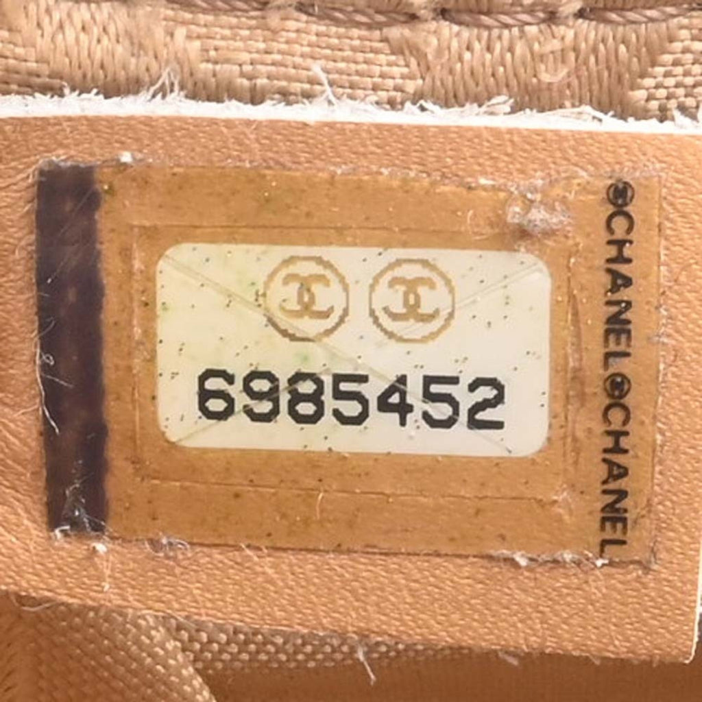 CHANEL Leather Wild Stitch Coco Mark Tote Bag Beige Ladies