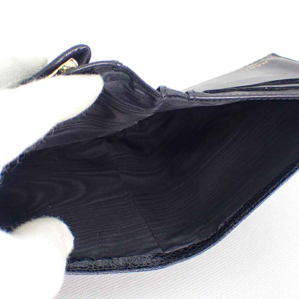 CHANEL caviar skin black two fold wallet