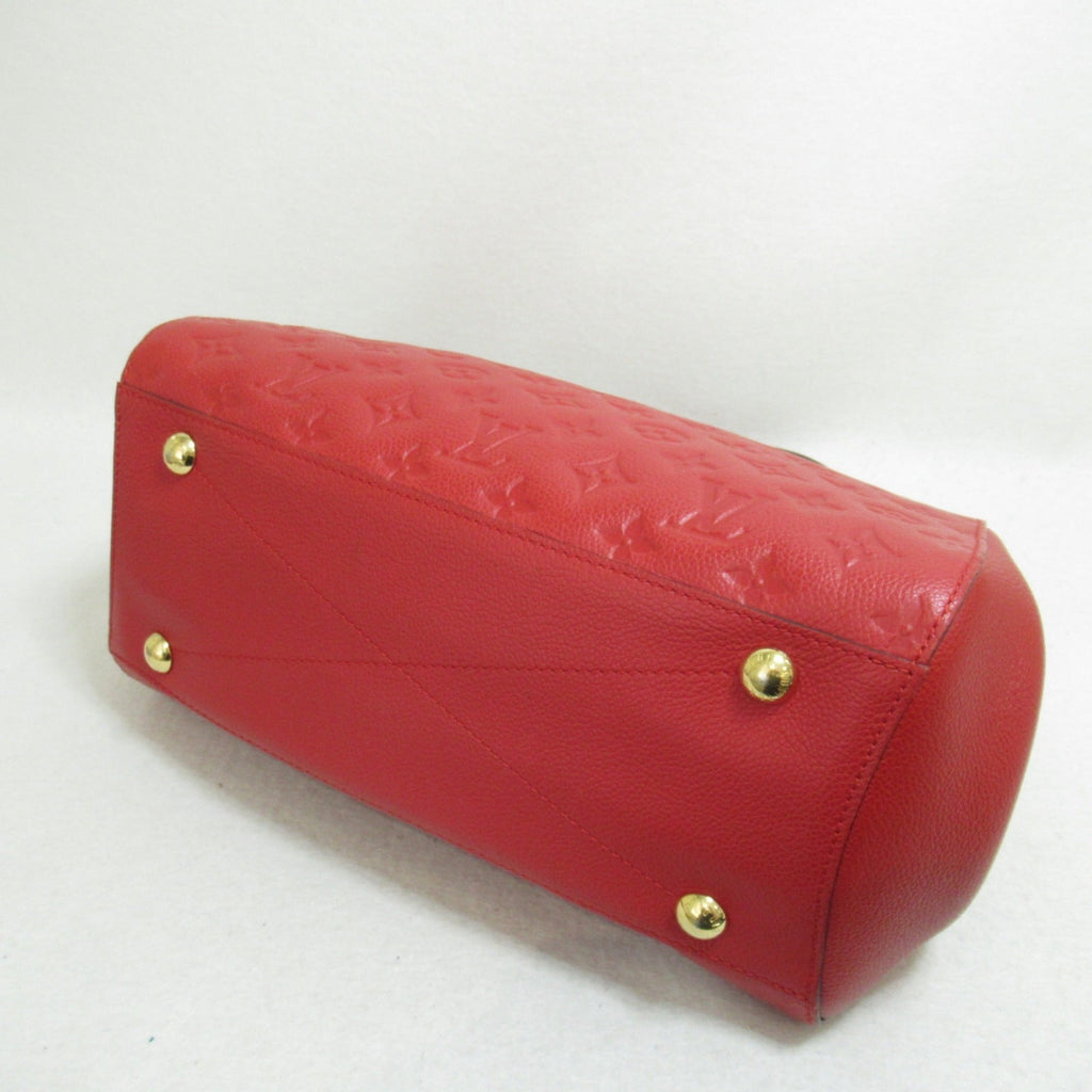 LOUIS VUITTON Montaigne MM Shoulder Bag Red Cerise Monogram empreinte leather M41194