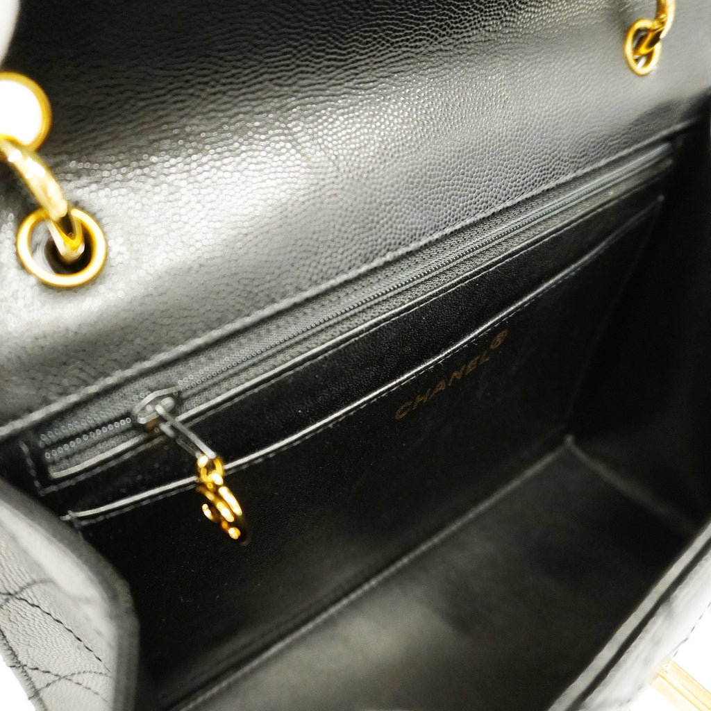 CHANELAuth  Matelasse Shoulder Bag Women's Caviar Leather Shoulder Bag Black