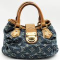 LOUIS VUITTON Pretty Monogram Denim Handbag Handheld Bag Blue Ladies Fashion M95020