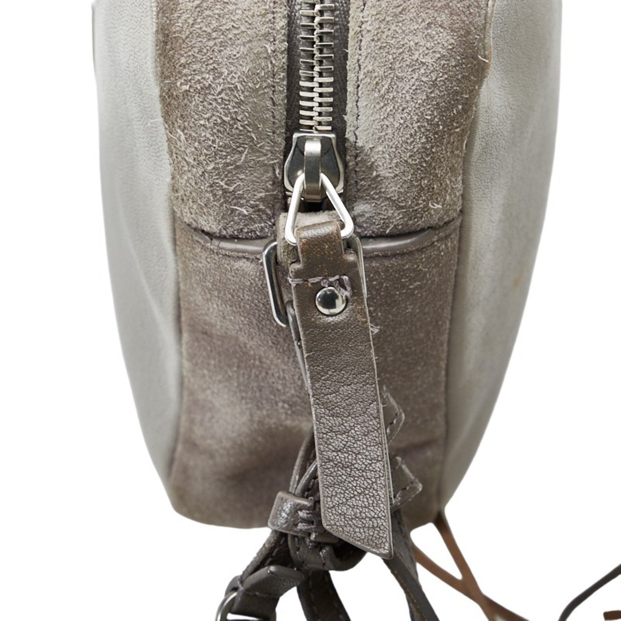 SAINT LAURENT Lou tassel shoulder bag camera 470299 gray leather ladies