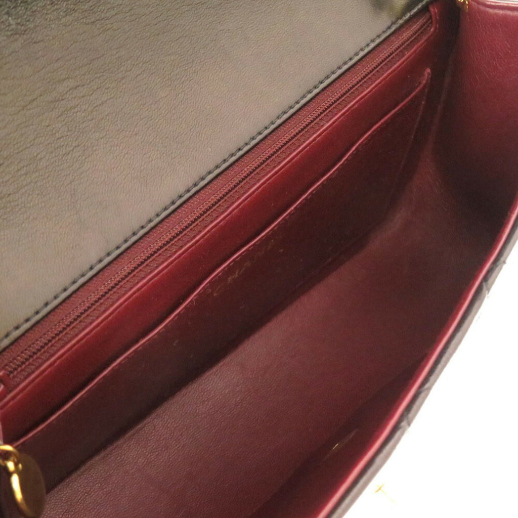 CHANEL Diana 25 Medium Matelasse Lambskin Black Gold Chain Shoulder Bag No. 3 Coco Mark Turnlock