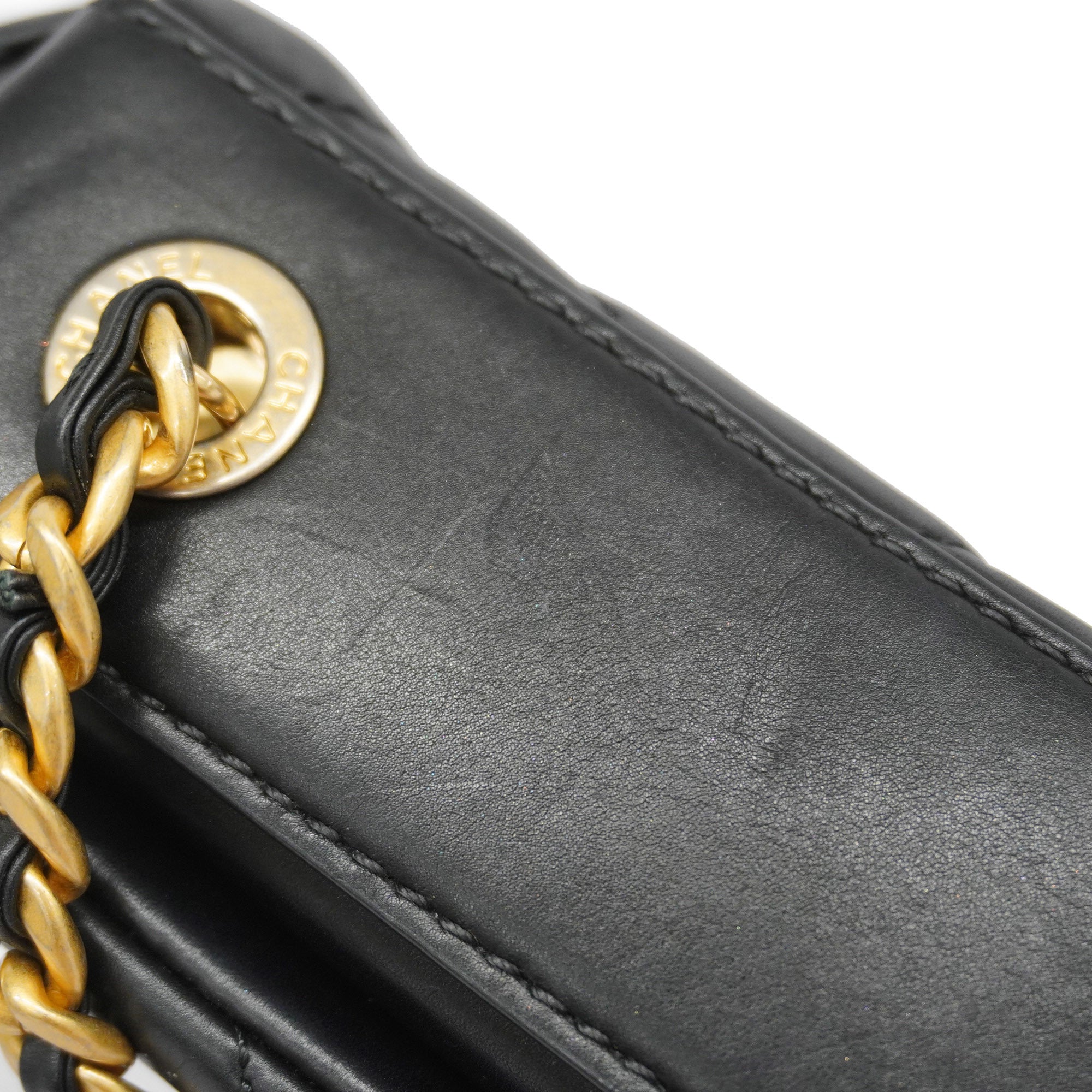 CHANEL[3ca0444]   Shoulder Bag Matelasse Chain Shoulder Lambskin Black Gold metal