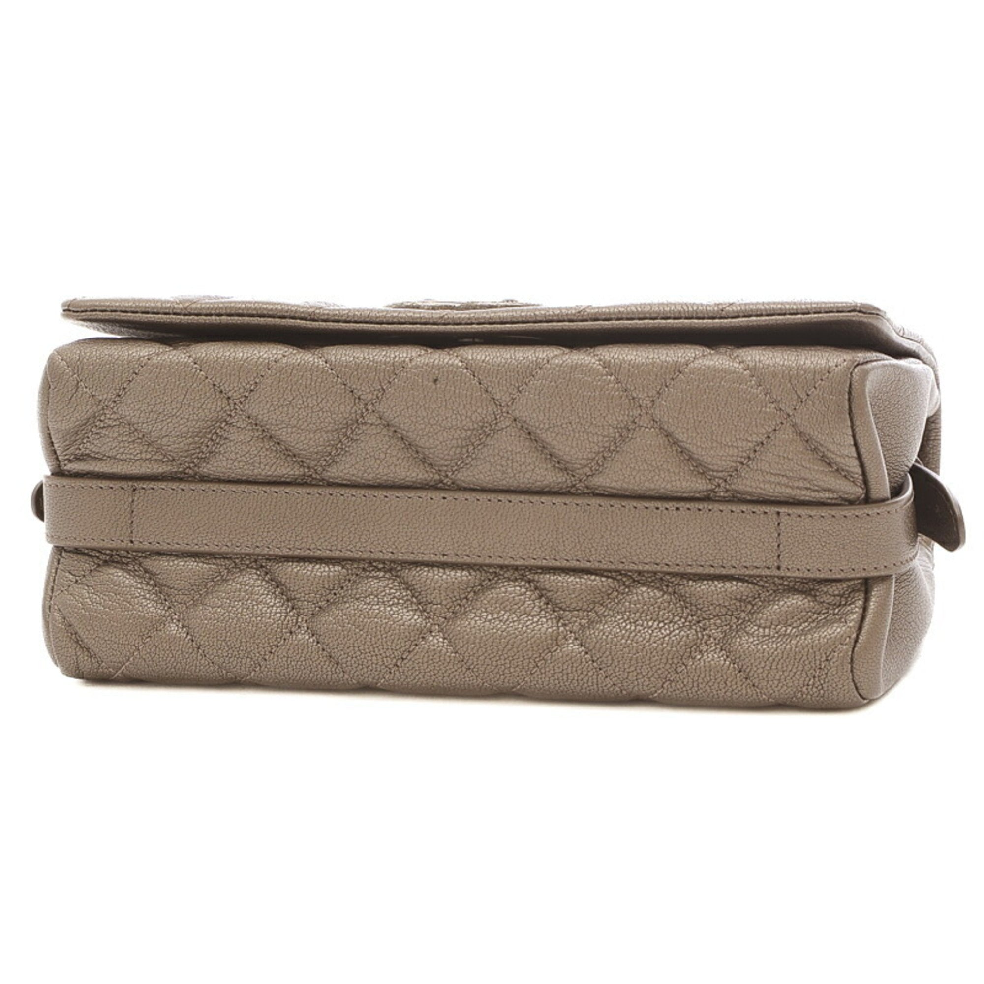 CHANEL matelasse chain shoulder bag leather gray gunmetal fittings A93017