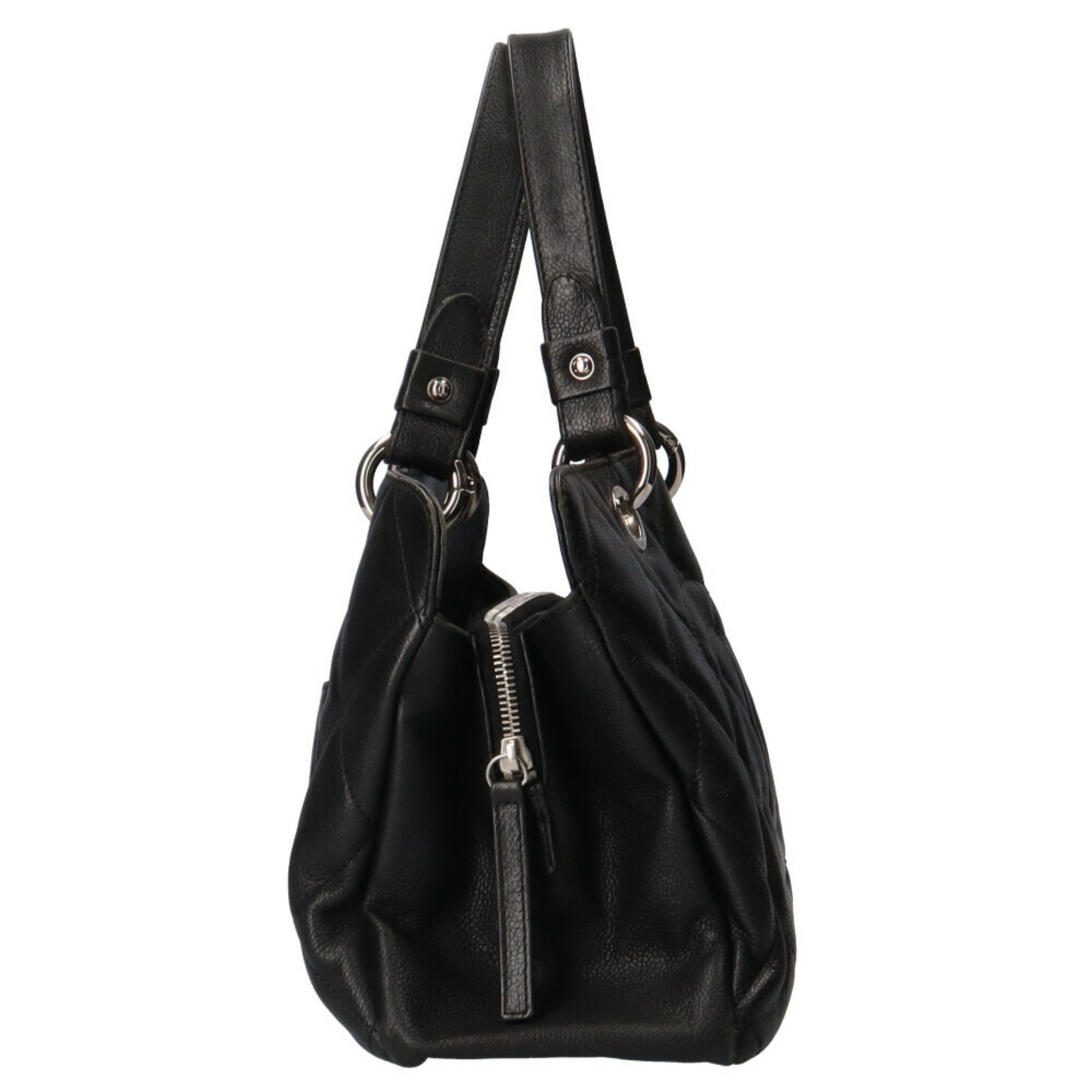 CHANEL matelasse handbag caviar skin black ladies