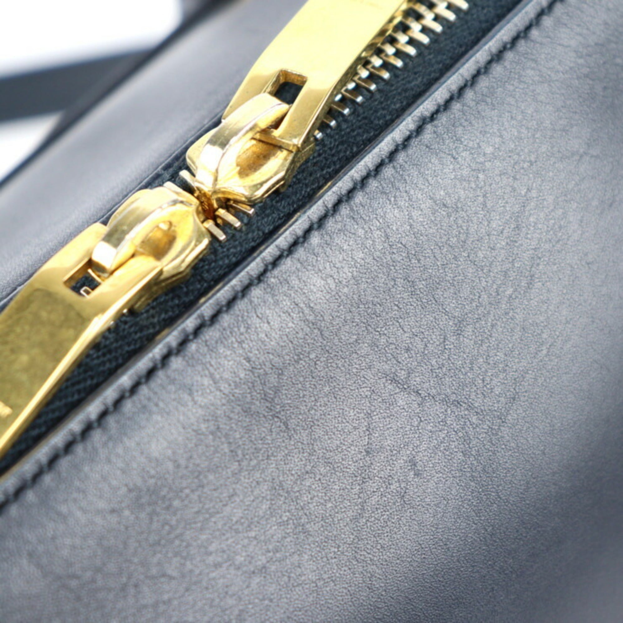 YVES SAINT LAURENT SAINT LAURENT PARIS Saint Laurent Paris Baby Duffle Handbag 330958 Leather Navy 2WAY Mini Boston Gold Hardware