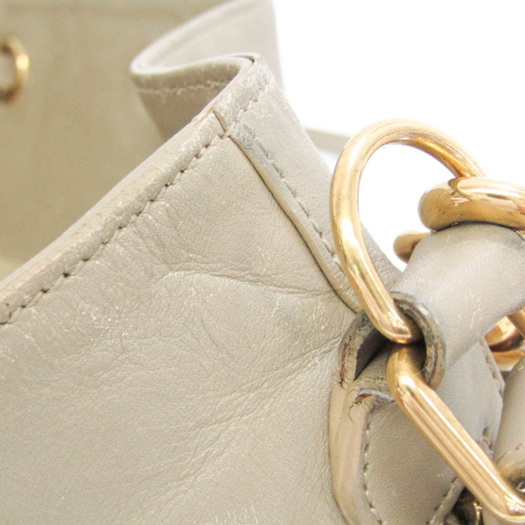 SAINT LAURENT 340239 Women's Leather Shoulder Bag Gray Beige