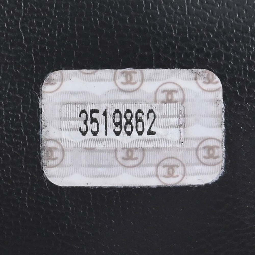 CHANEL Caviar Skin Coco Mark Chain Tote Bag Black Ladies