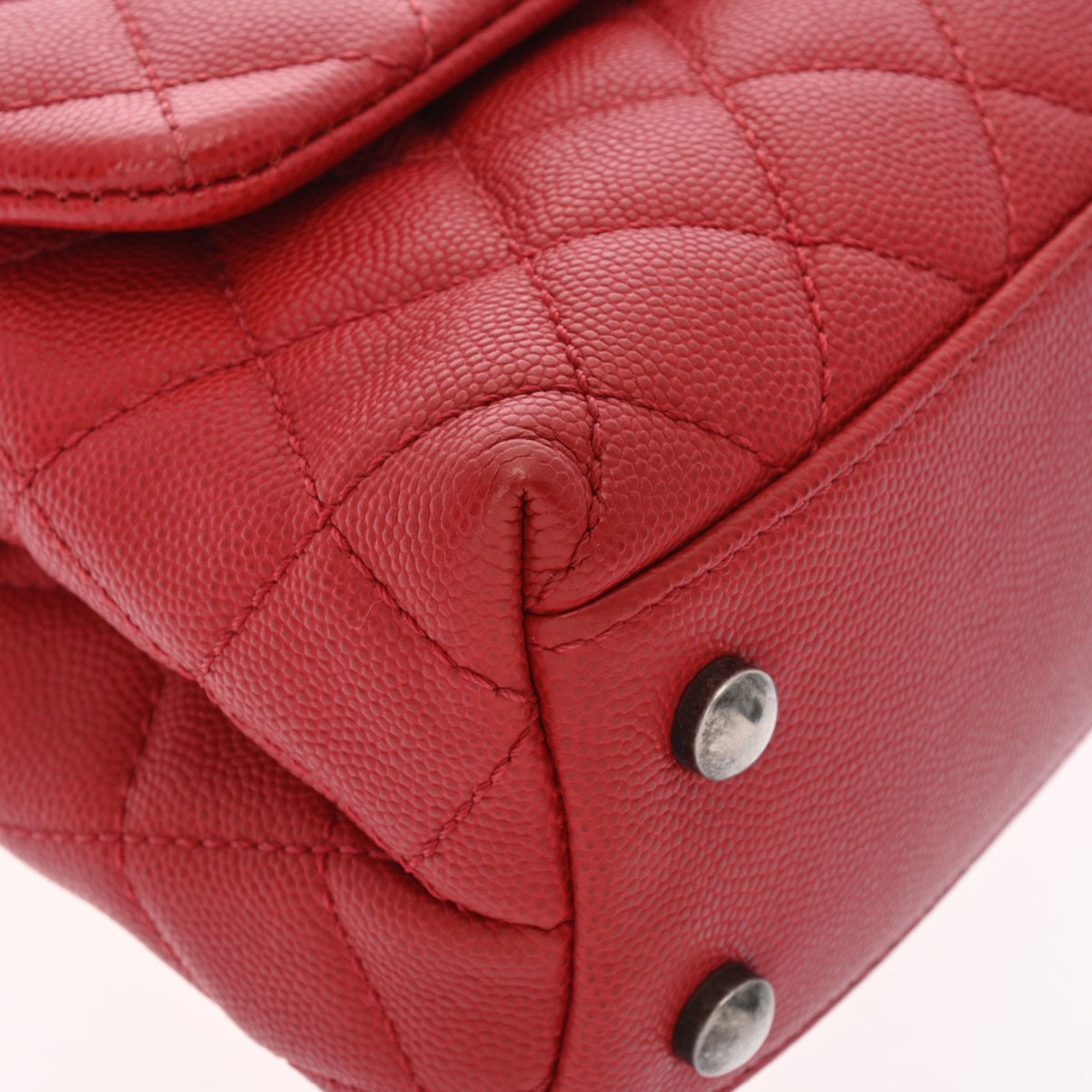 CHANEL matelasse XS red tone A92990 ladies caviar skin bag
