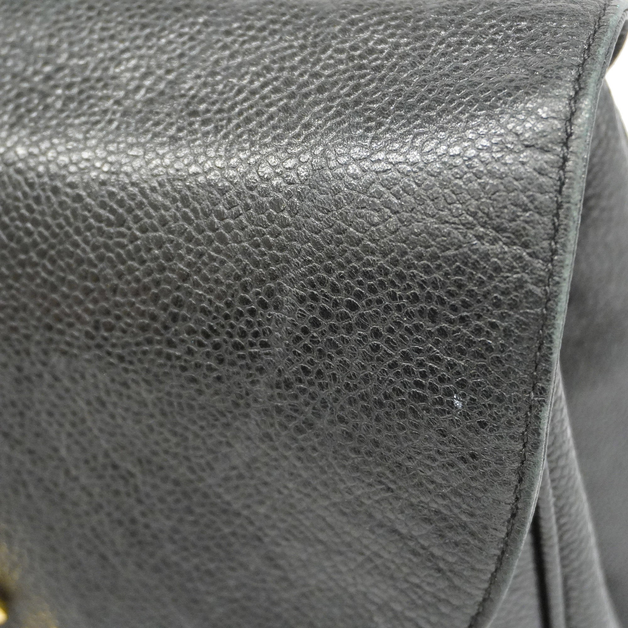 CHANELAuth  Triple Coco Women's Leather Backpack Black