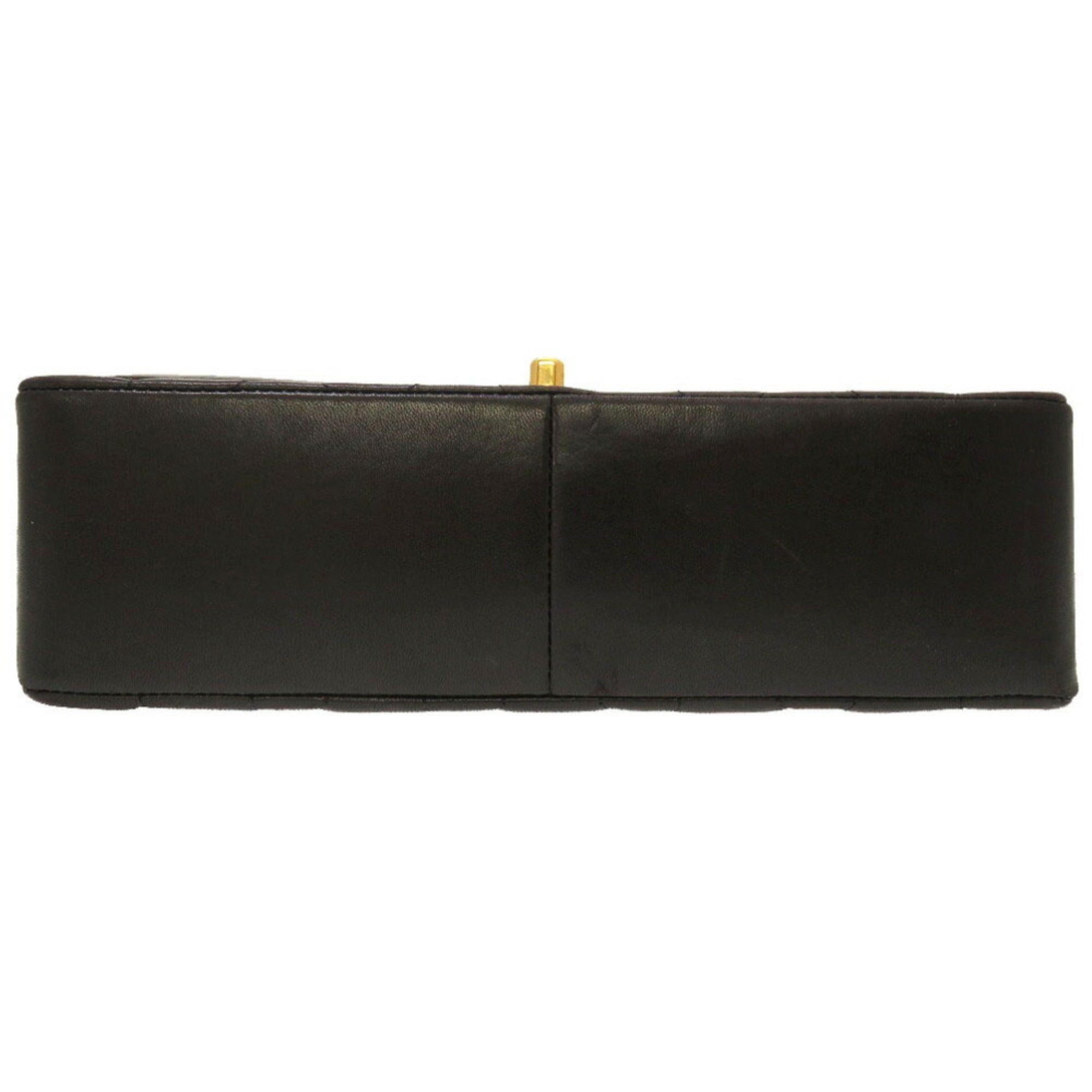 CHANEL Diana 25 Medium Matelasse Lambskin Black Gold Chain Shoulder Bag No. 3 Coco Mark Turnlock