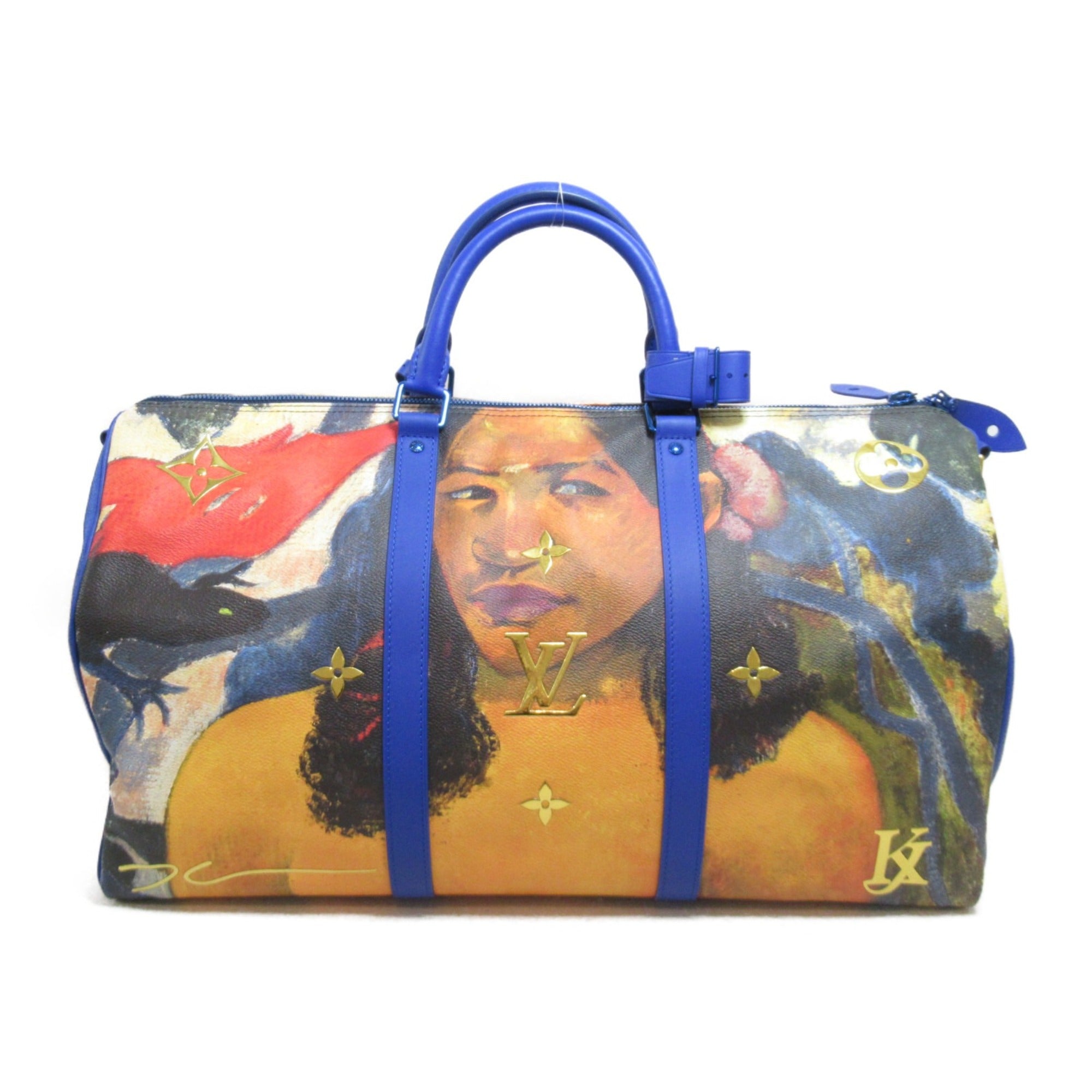 LOUIS VUITTON Gauguin Keepall Bandouliere 50 Boston Bag Blue PVC coated canvas Masters collection