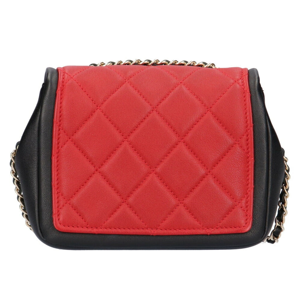 CHANEL chain matelasse shoulder bag lambskin red ladies
