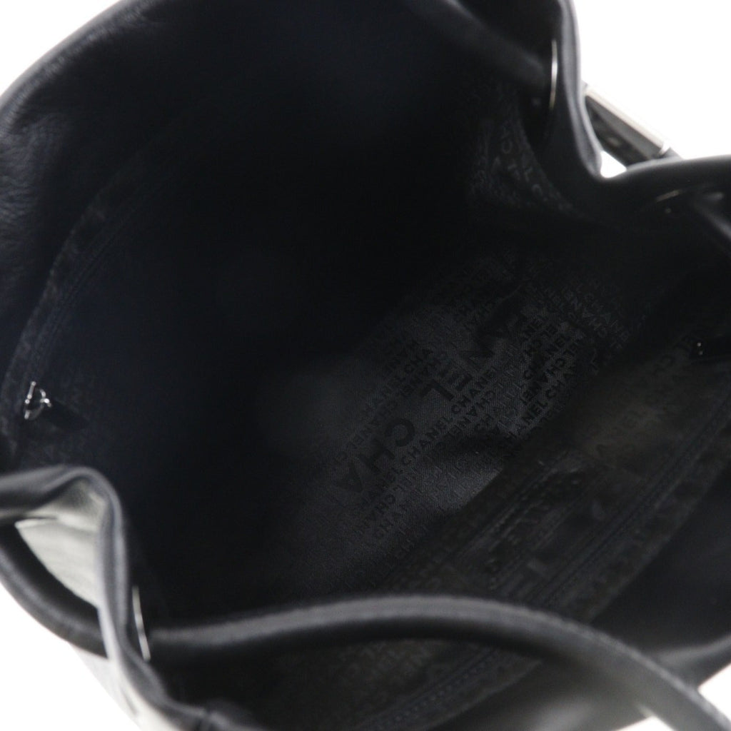CHANEL camellia tote bag logo lambskin x enamel black ladies