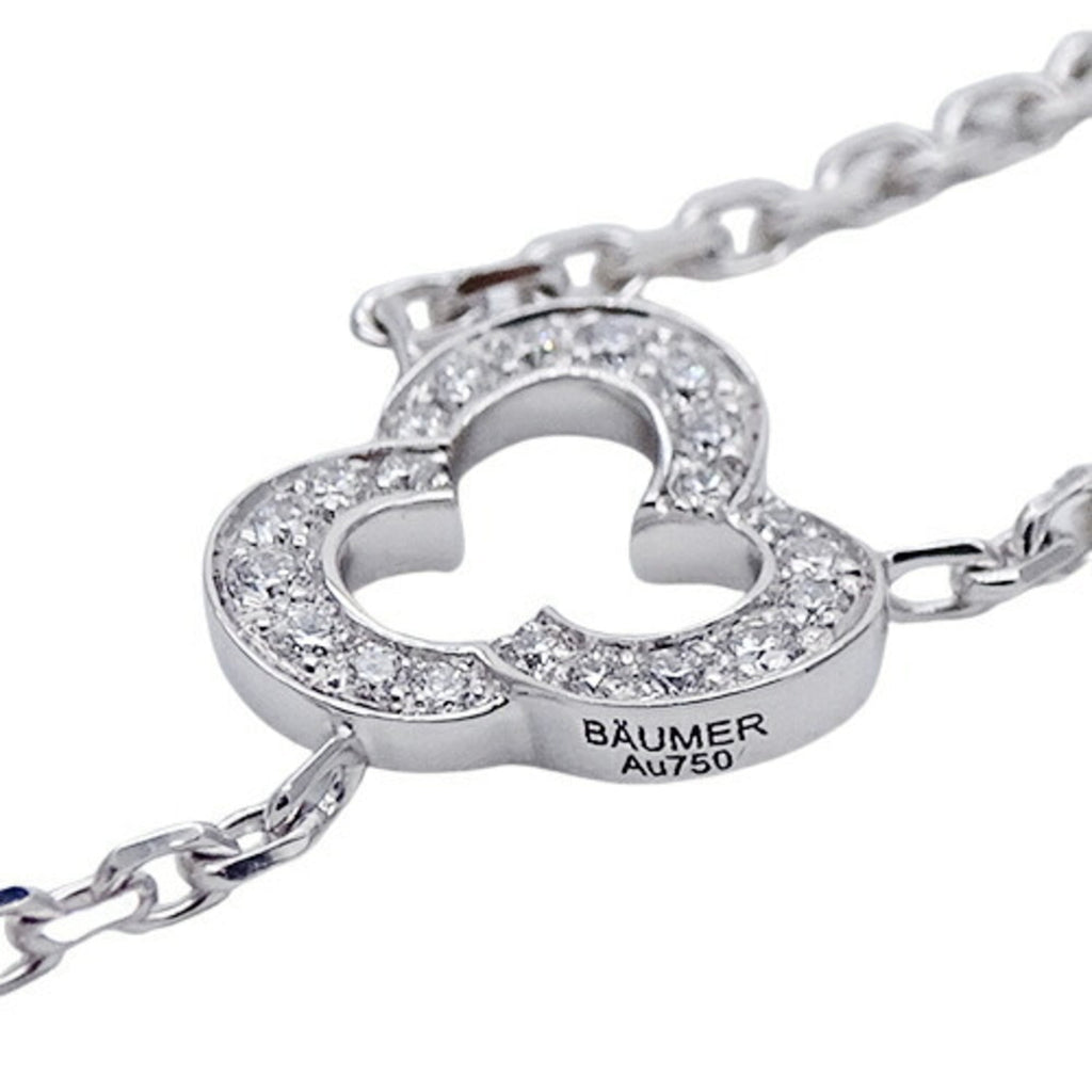 CHANEL Necklace Women's 750WG Diamond Camellia White Gold J2934 Polished