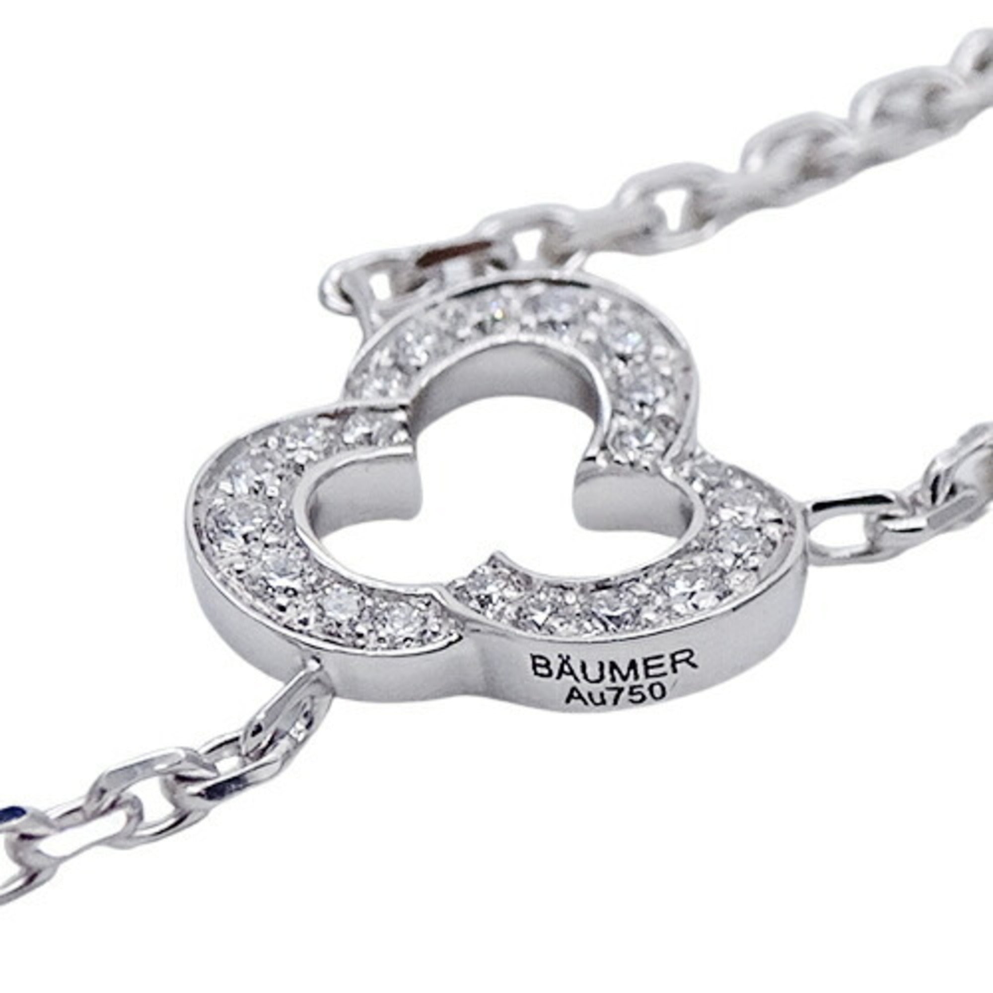 CHANEL Necklace Women's 750WG Diamond Camellia White Gold J2934 Polished