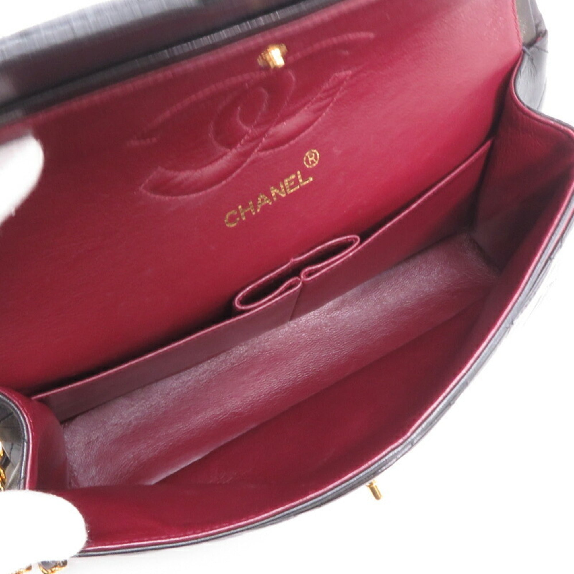 CHANEL Matelasse 25 Chain Shoulder Women's Bag Lambskin Black