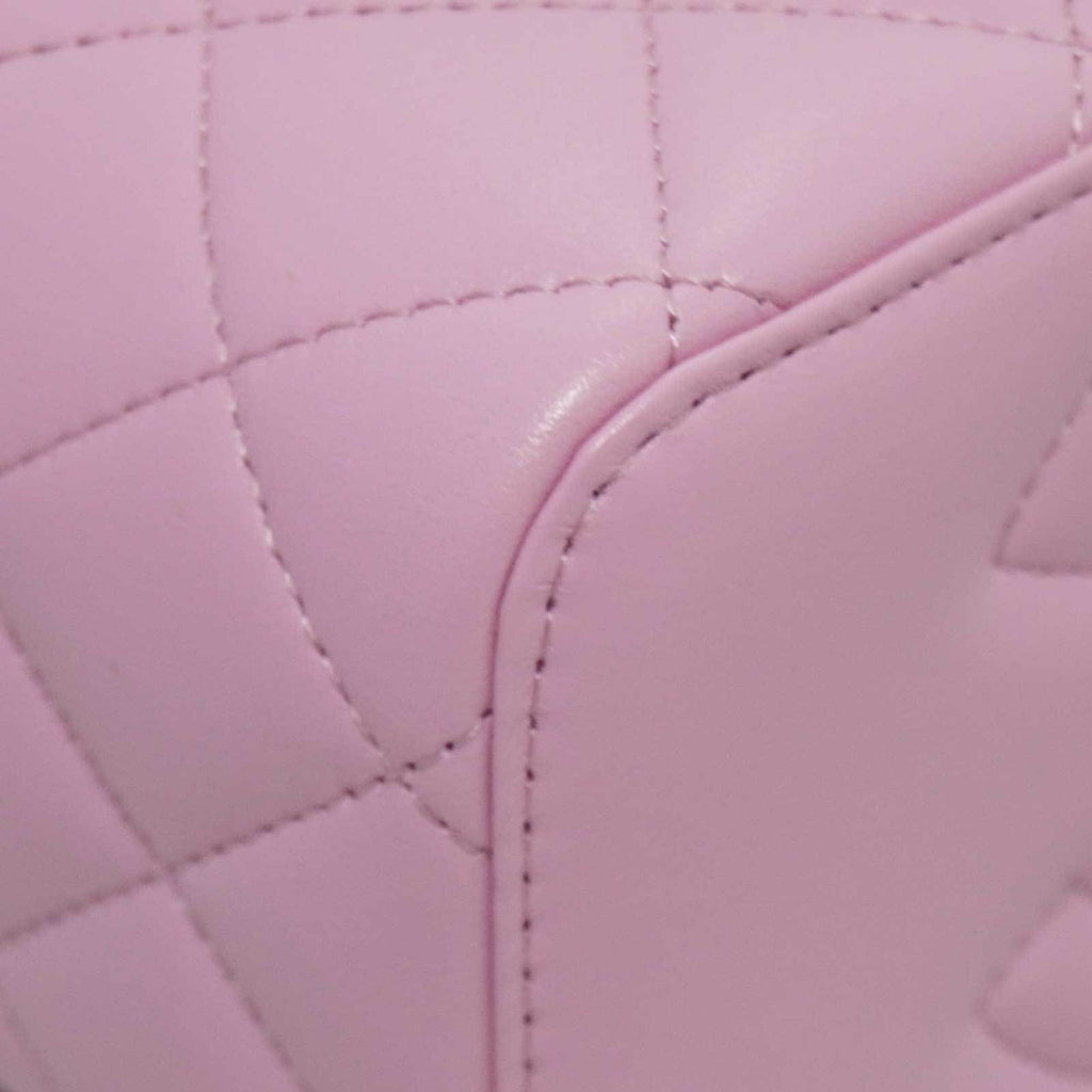 CHANEL Vanity Shoulder Handbag Bag Pink Lambskin Women's