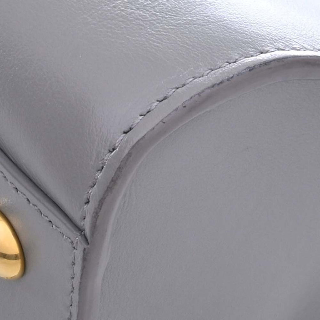 SAINT LAURENT Leather Monogram Cabas Handbag 472469 Gray Ladies