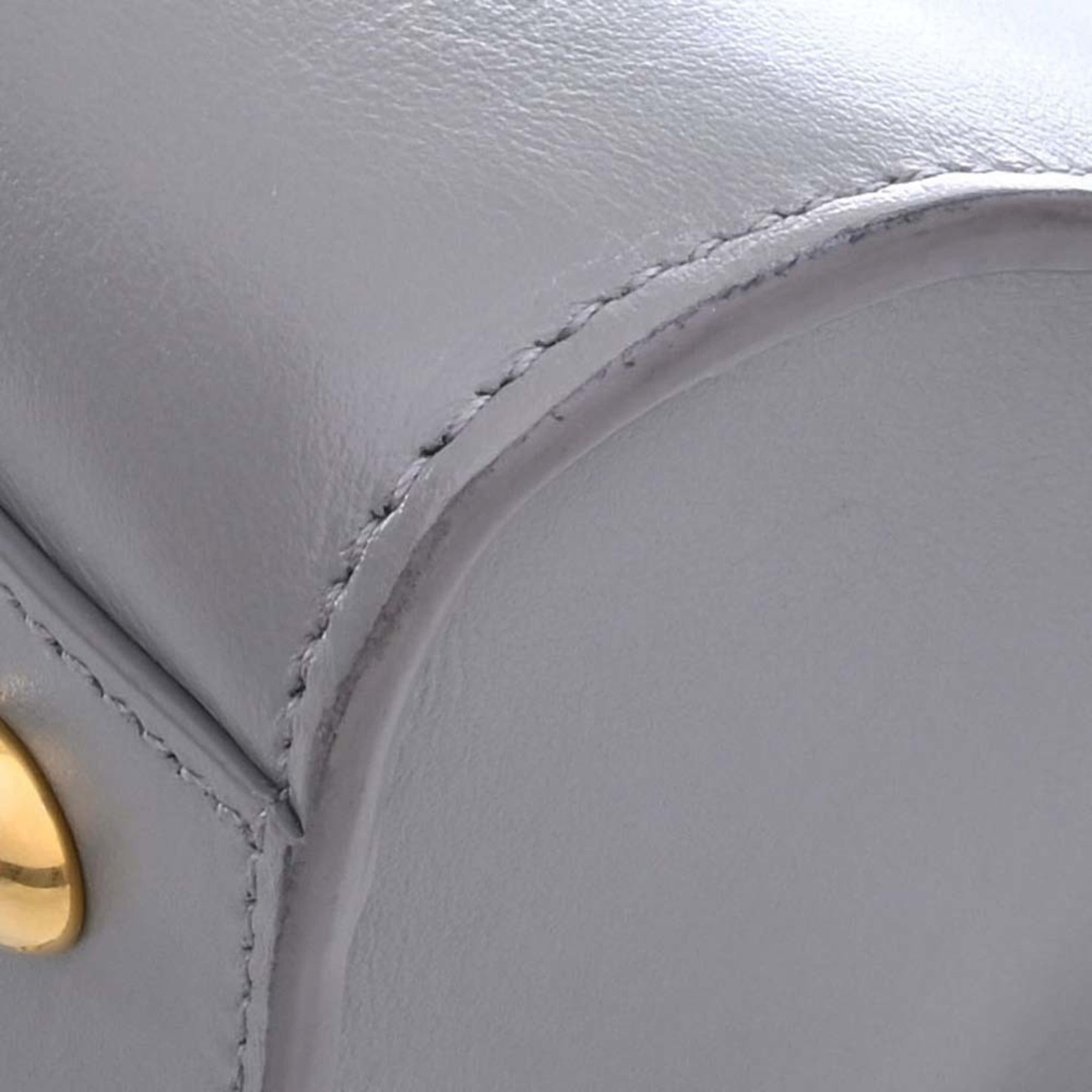 SAINT LAURENT Leather Monogram Cabas Handbag 472469 Gray Ladies