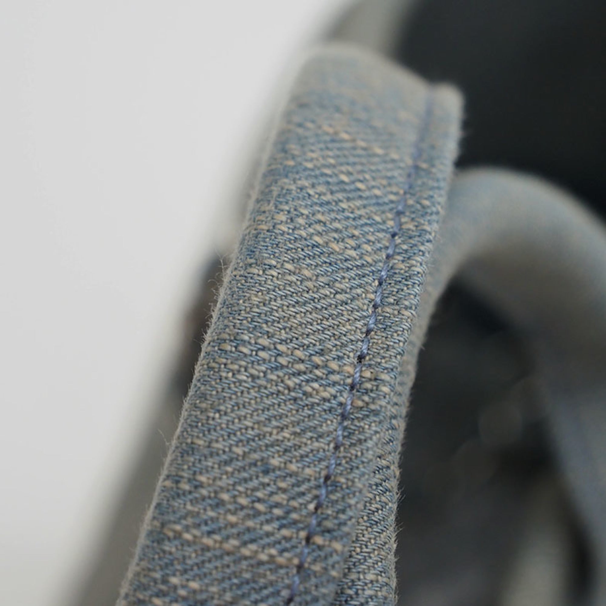 CHANEL Denim Shopping Bag Tote Light Blue Deauville Women's