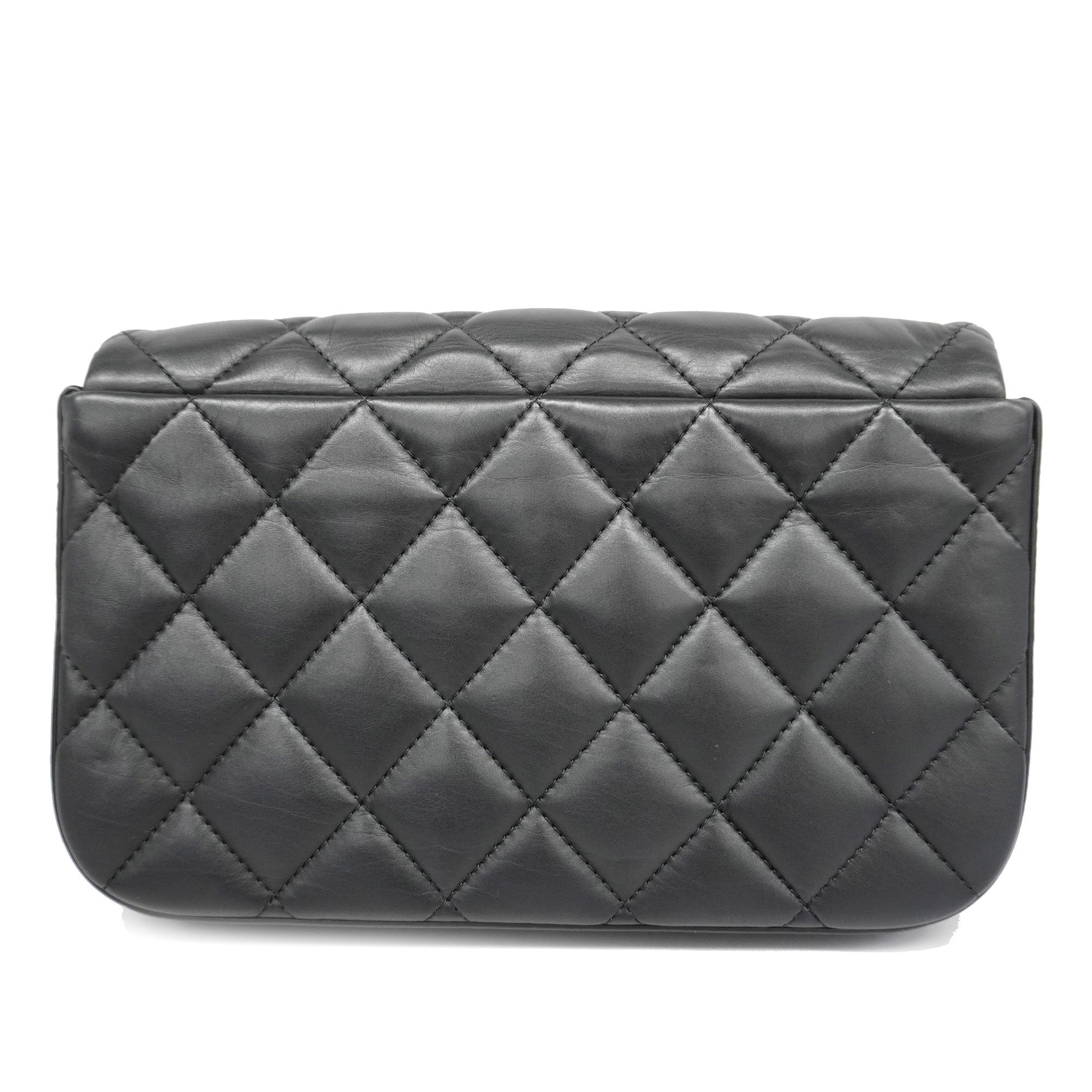 CHANEL[3ca0444]   Shoulder Bag Matelasse Chain Shoulder Lambskin Black Gold metal