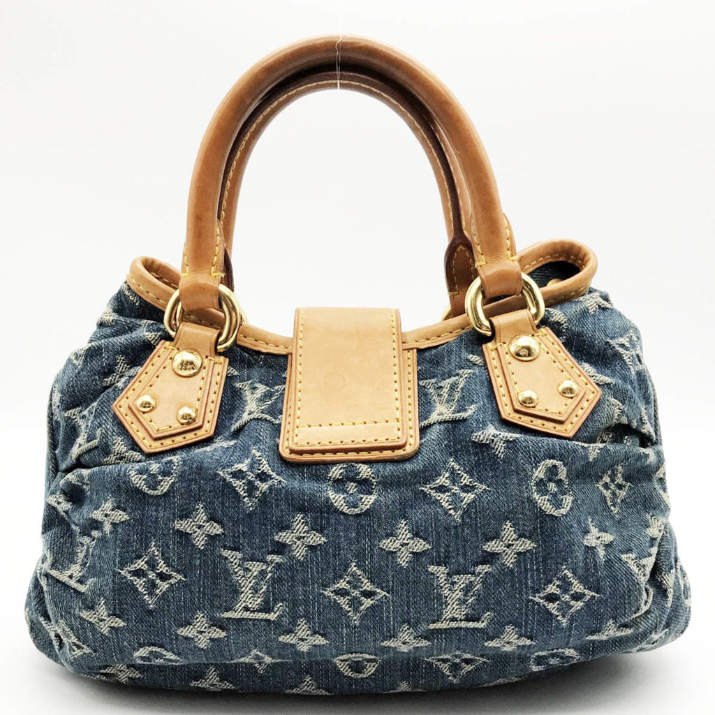 LOUIS VUITTON Pretty Monogram Denim Handbag Handheld Bag Blue Ladies Fashion M95020