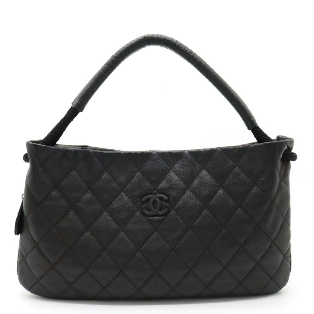 CHANEL Matelasse Coco Mark Shoulder Bag Leather Black