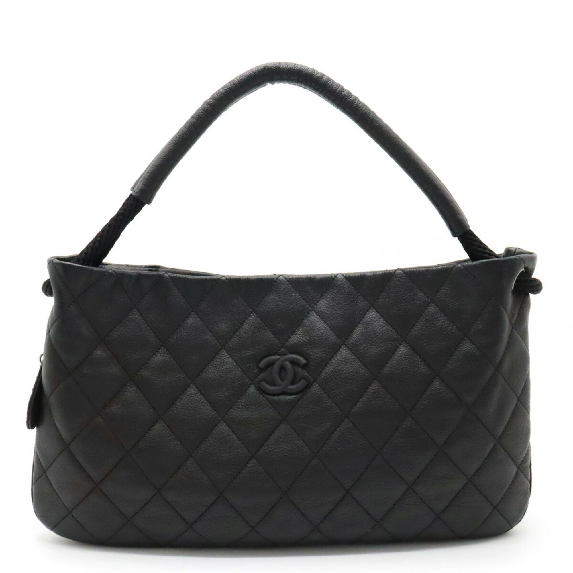 CHANEL Matelasse Coco Mark Shoulder Bag Leather Black
