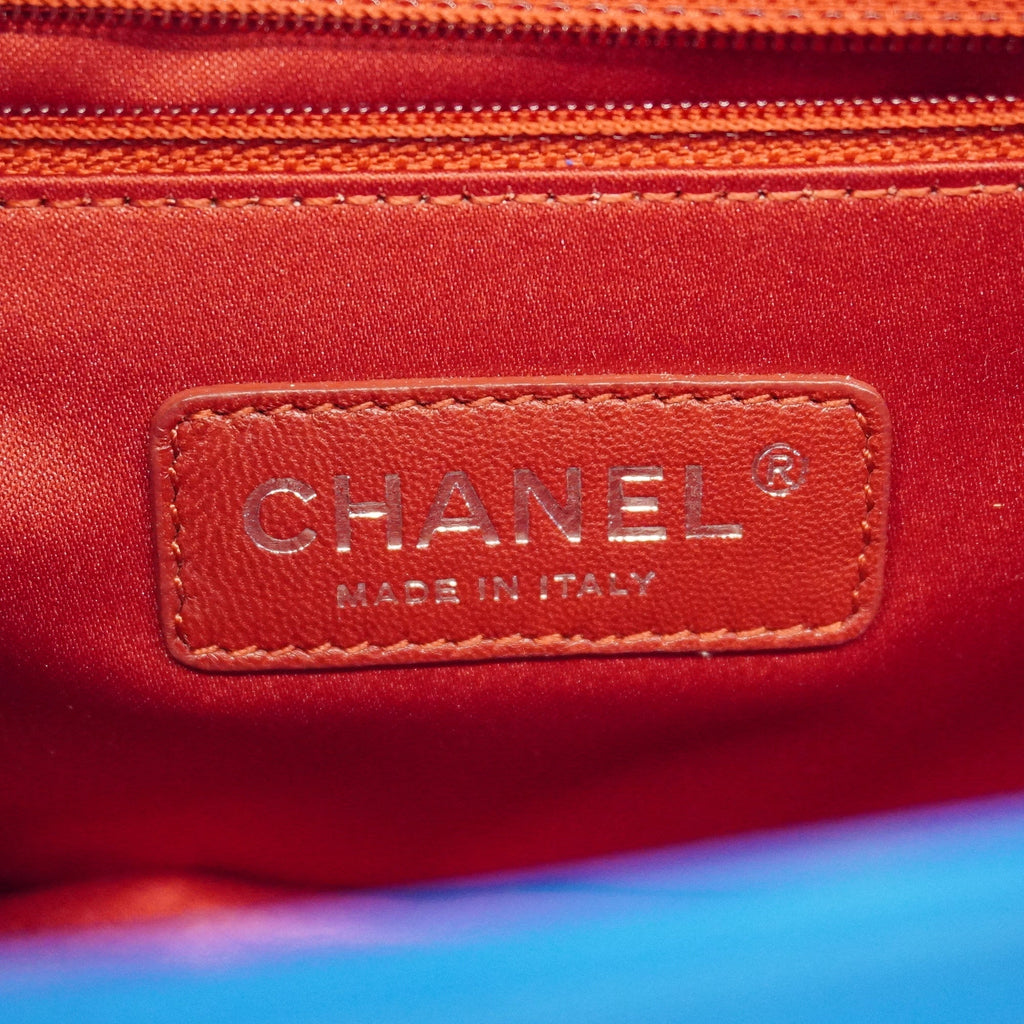 CHANELAuth  W Chain Women's Patent Leather Shoulder Bag Blue