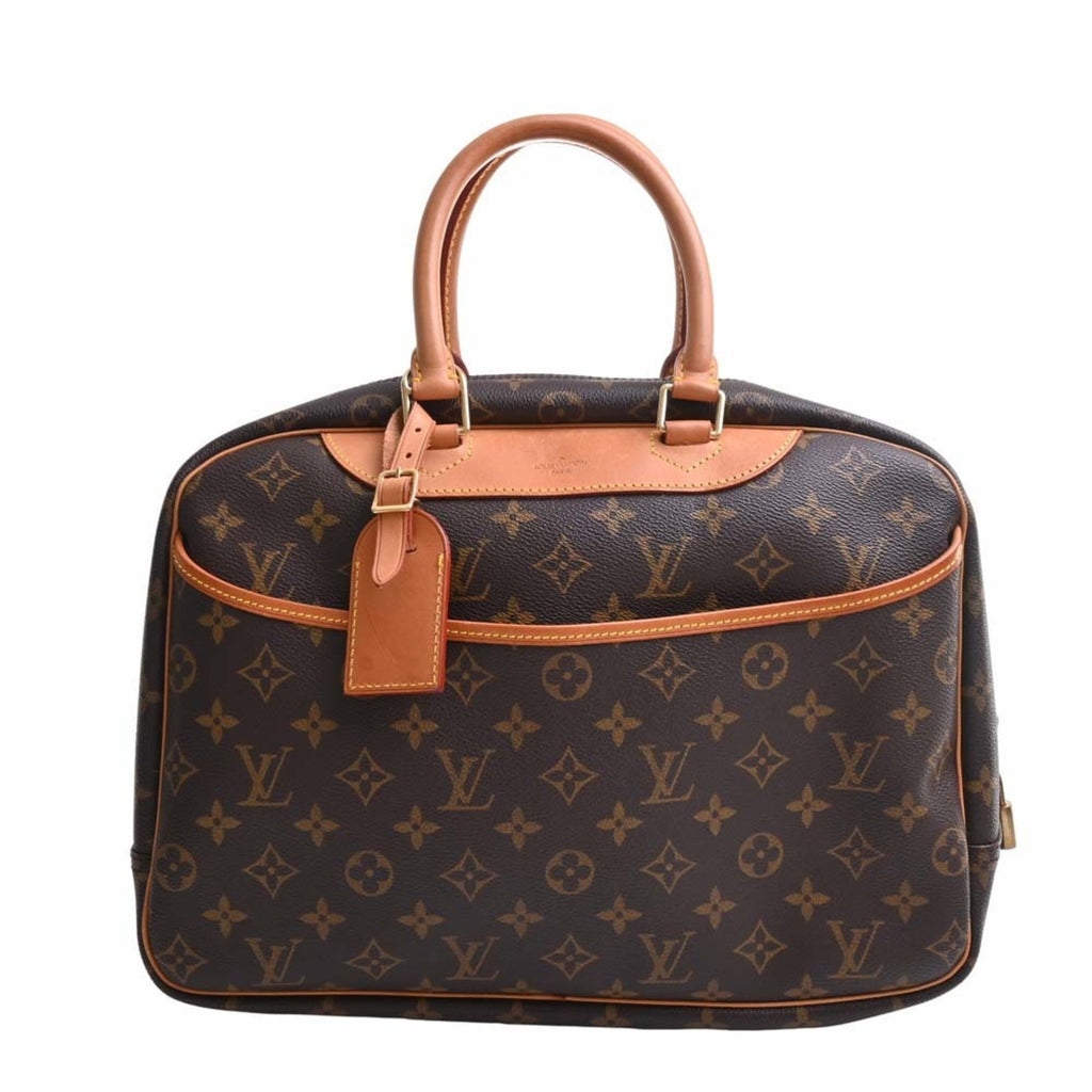 LOUIS VUITTON Monogram Deauville Handbag Mini Boston Bag M47270 Brown Women's