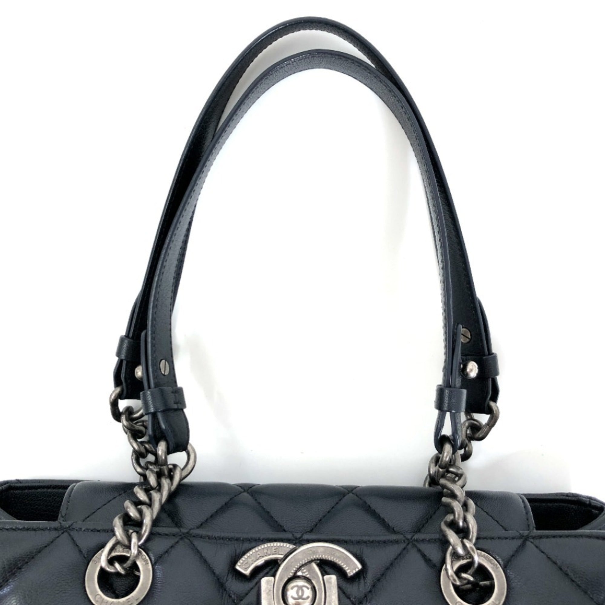CHANEL Shoulder Bag Boy  Chain Calf Leather Black Women's