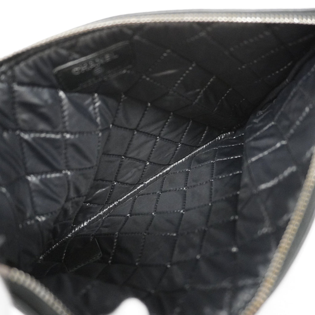 CHANELAuth  Matelasse Women's Leather,Patent Leather Clutch Bag Black