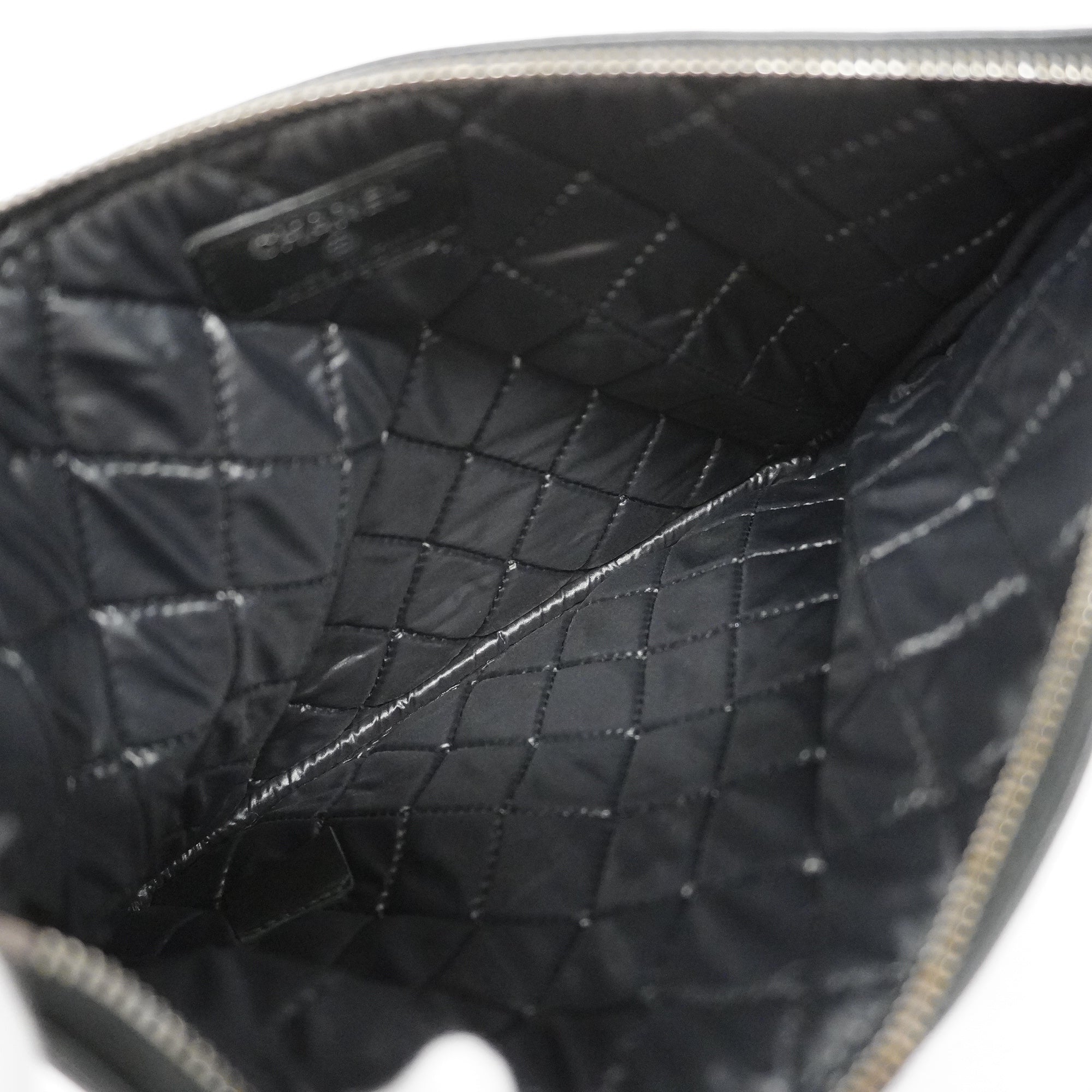 CHANELAuth  Matelasse Women's Leather,Patent Leather Clutch Bag Black