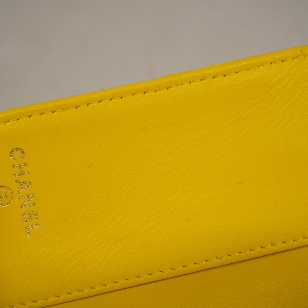 CHANEL  Boy  Tri-fold Wallet Boy  V Stitch Gold Hardware Women's