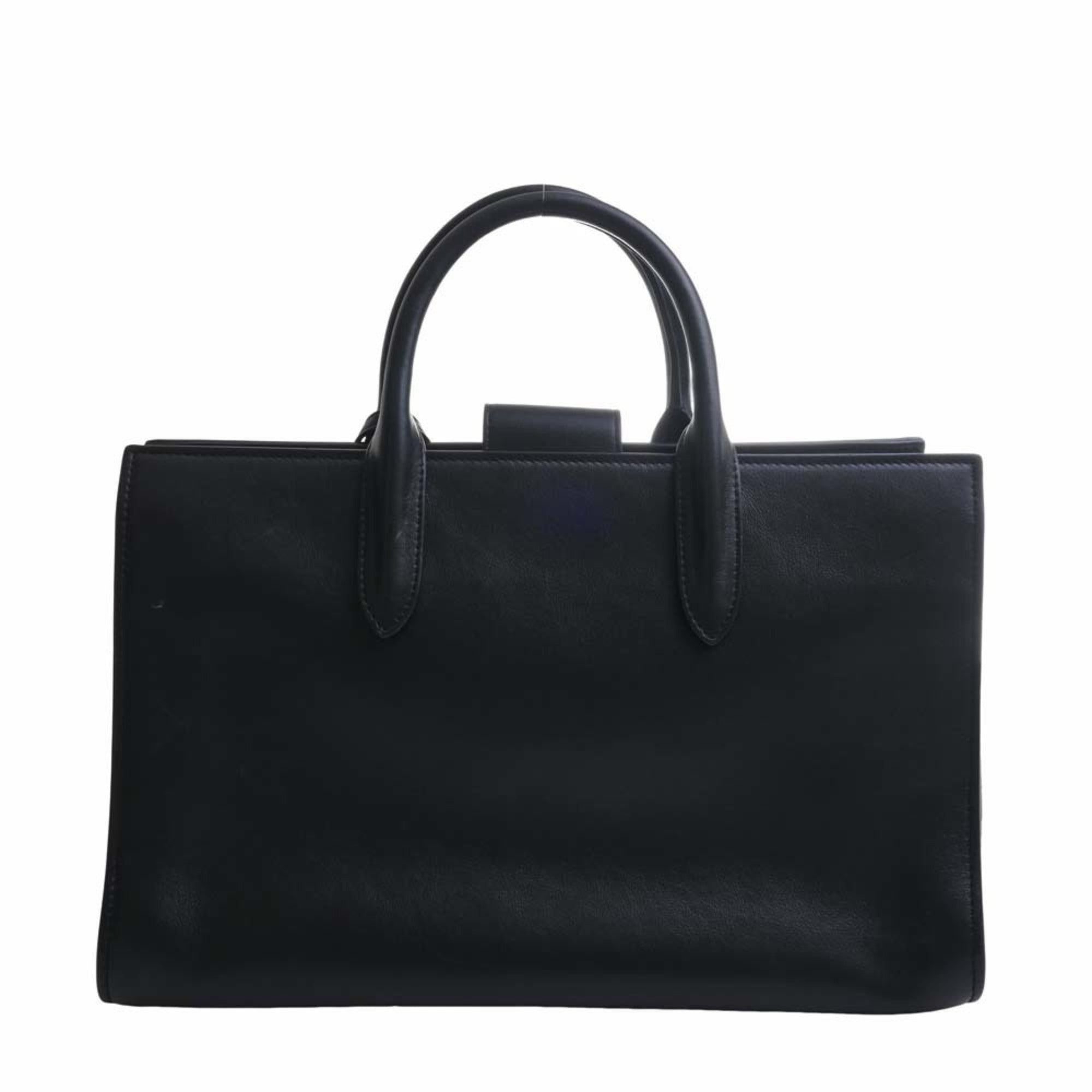 SAINT LAURENT Cavalive Gauche Leather Handbag 504924 Black Ladies