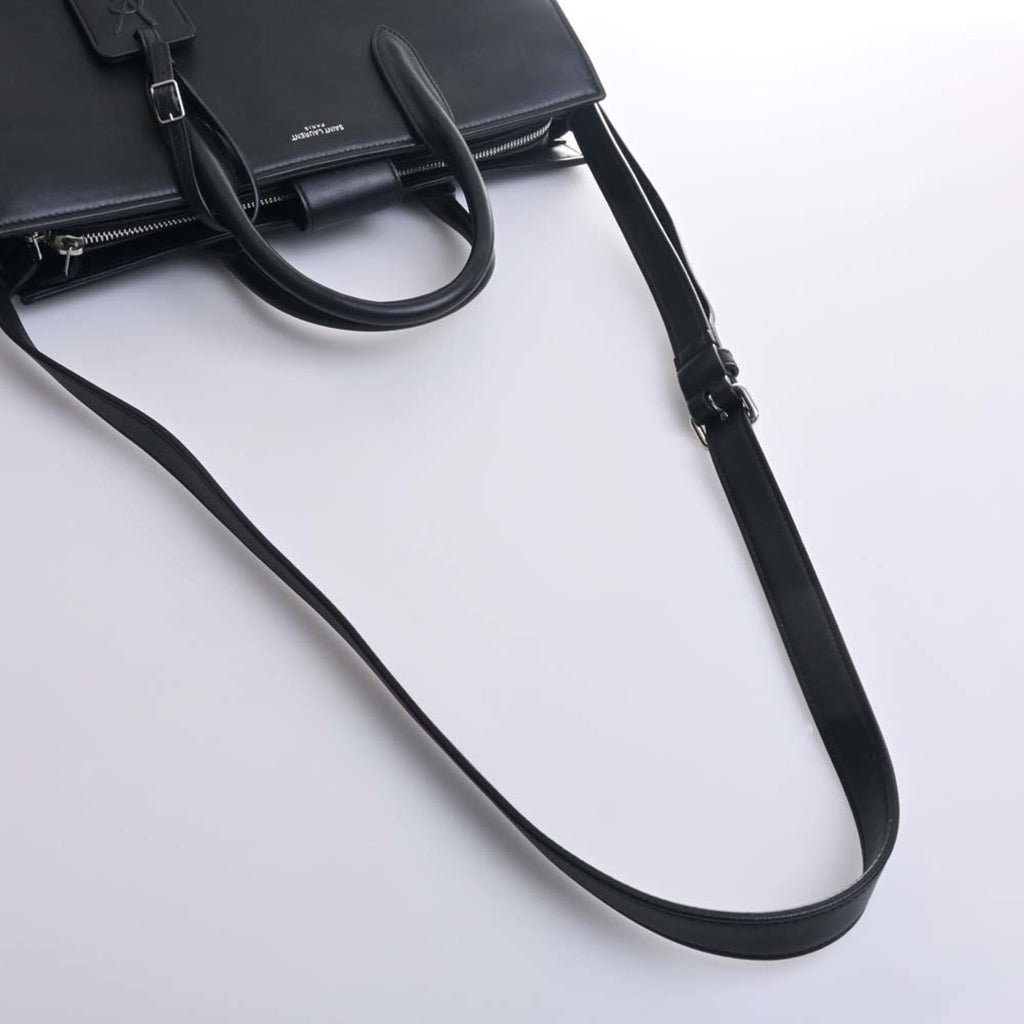 SAINT LAURENT Cavalive Gauche Leather Handbag 504924 Black Ladies