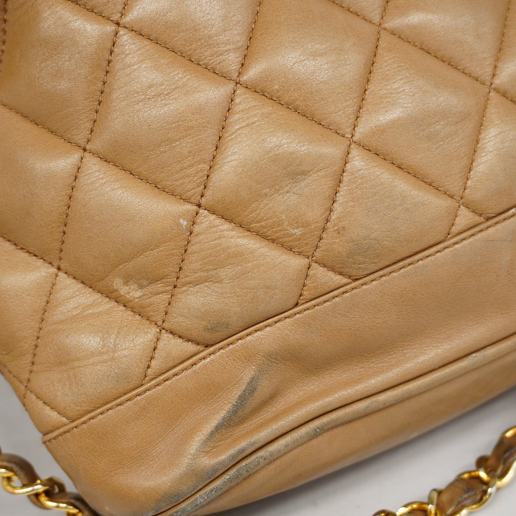 CHANEL  Matelasse Chain Shoulder Lambskin Women's Leather Shoulder Bag Brown