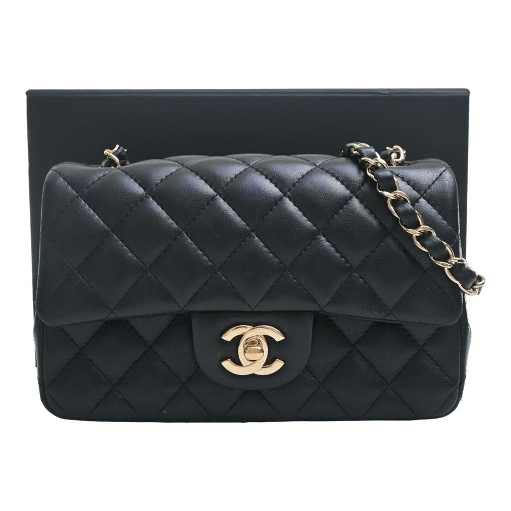 CHANEL Lambskin Matelasse Coco Mark Chain Shoulder Bag A69900 Black Ladies