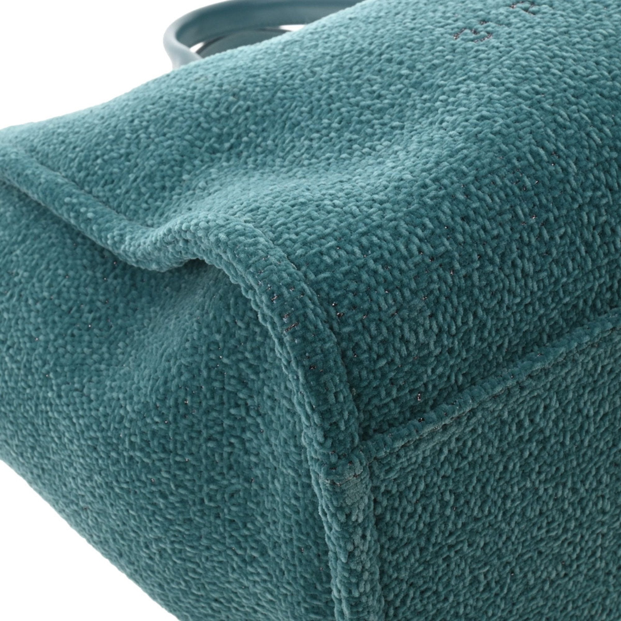 CHANEL Deauville GM Blue Green Ladies Straw Leather Bag