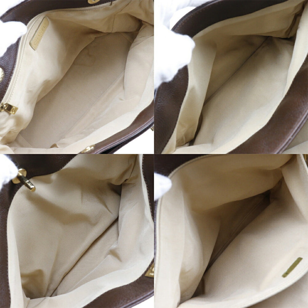 CHANEL Executive Tote Bag 2WAY Shoulder A15206 Matte Caviar Skin Italian Brown Crossbody Handbag 2way Magnetic Type Ladies